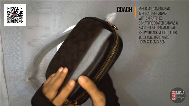coach mini jamie camera bag in signature canvas with ski patches I review I unboxing смотреть онлайн