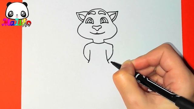 Как нарисовать КОТА в пижаме / Простые рисунки для срисовки/ Як намалювати милого кота котика