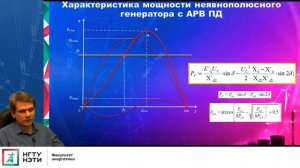 Электромеханические переходные процессы. Угловая характеристика. АРВ. Действительный предел.