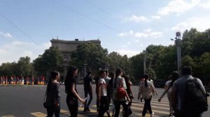 много людей переходят дорогу