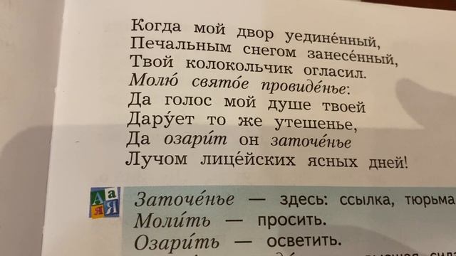 Чтение 4 кл: А.С.Пушкин «И.И.Пушину»/11.10.22