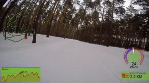 Лыжероллерная трасса зимой Шиловка Зарница - круг 5 Км.