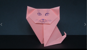 Как сделать кошку из бумаги. Оригами кошка.mp4