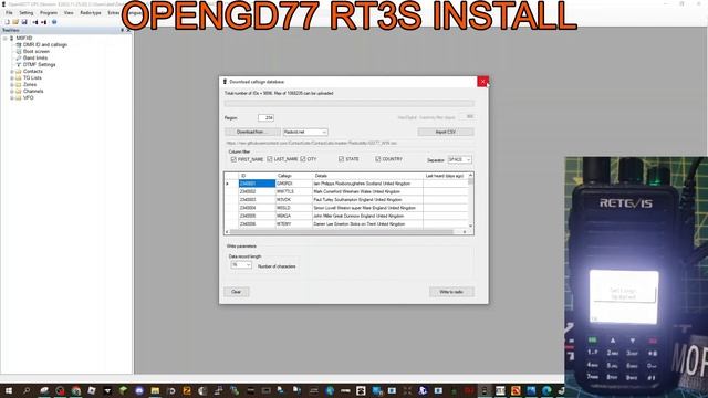 OPENGD77 RT3S INSTALL