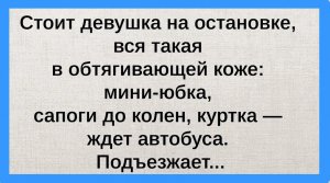 Стоит Девушка на Остановке в Мини-Юбке... Смешные анекдоты и истории каждый день без повторов! Юмор!