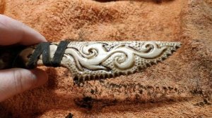 Моя первая резьба по кости. Костяной нож своими руками. Оружие древних людей