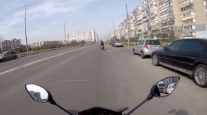 Первый выезд на мотоцикле в город!
