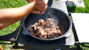 НАРХАНГИ/МЯСО С ОВОЩАМИ В КАЗАНЕ НА КОСТРЕ