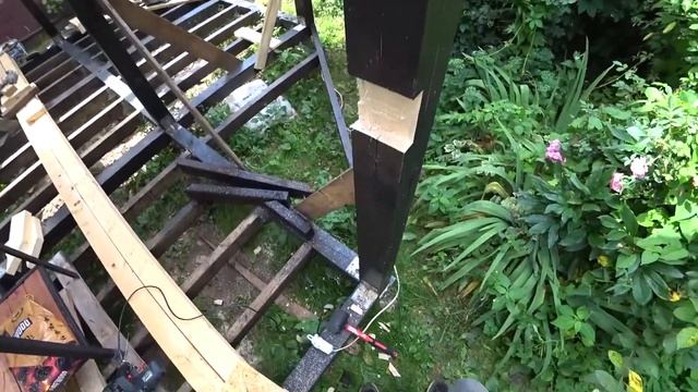 Беседка из бруса своими руками - Перила! смотреть онлайн