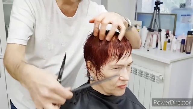 Пикси , женская стрижка короткая в технике TEHNO.