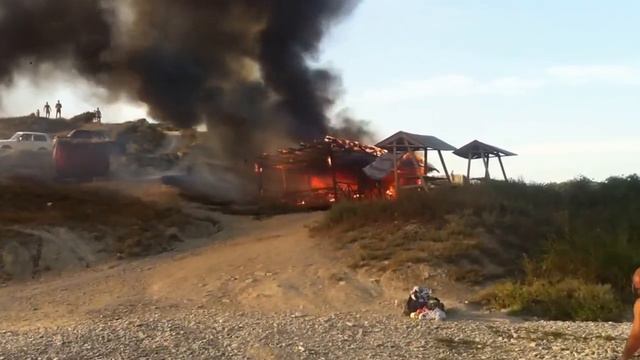 Пожар кафе в Варваровской щели (Шингари), Анапа 22.08.15