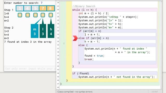 Binary Search in Arrays | Java & BlueJ | ICSE Computer Applications