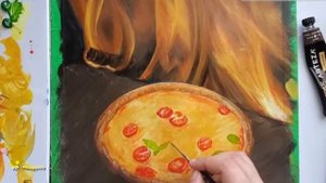 Как нарисовать Пиццу \ Рисование натюрморт \ кайф!
