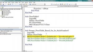 PivotTable: Create PivotTable And PivotFields  - Formatting Table Styles Using VBA