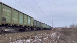 Встреча ВЛ80с-939 с грузовым поездом и ЭП1М-676 Поезд 109В Москва — Анапа