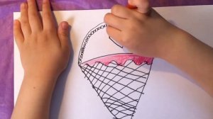 Урок рисования фломастерами: рисуем мороженое (рожок)