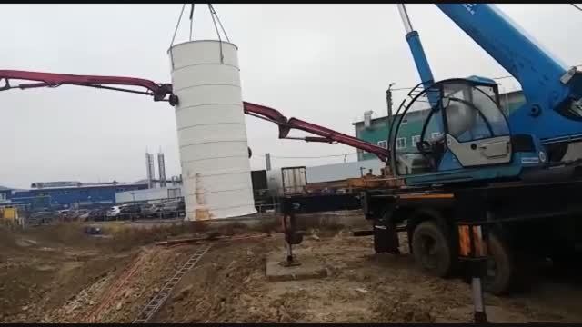 КНС канализационная насосная станция АвгустЭко. Монтаж КНС на одном из объектов