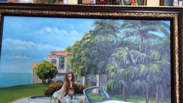 Подарок на свадьбу. Портрет маслом на холсте. смотреть онлайн