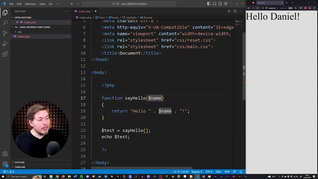 12 _ User-Defined Functions in PHP for Beginners _ 2023 _ Learn PHP Full Course for Beginners