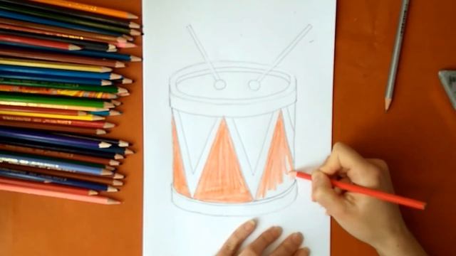 Как нарисовать барабан. Онлайн-школа рисования "Малевашки"