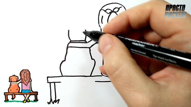 Как нарисовать ДРУЗЕЙ (ДЕВОЧКА С СОБАКОЙ), Просто рисуем смотреть онлайн