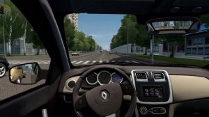 Renault Logan 2014 | City Car Driving | Steering Wheel Gameplay