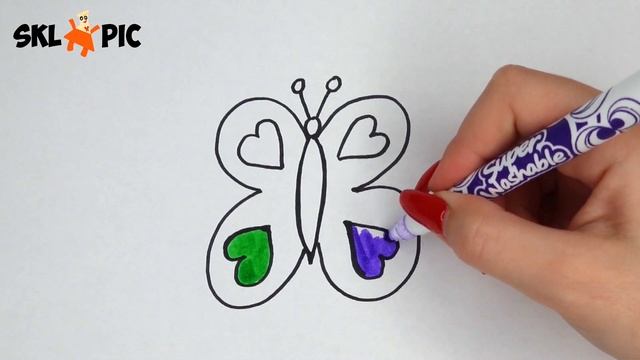 РАСКРАСКА ДЛЯ ДЕТЕЙ БАБОЧКА. Как Нарисовать БАБОЧКУ Для Детей. How To Draw A Butterfly For Kids смотреть онлайн