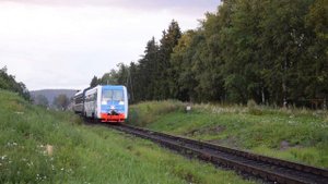 Рельсовый автобус РА1-0025 с одним вагоном