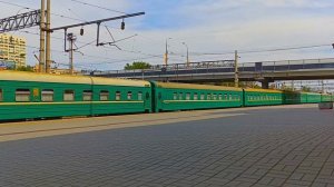 Железнодорожный вокзал "Волгоград-1", приход пассажирских поездов и тепловозов к перрону вокзала