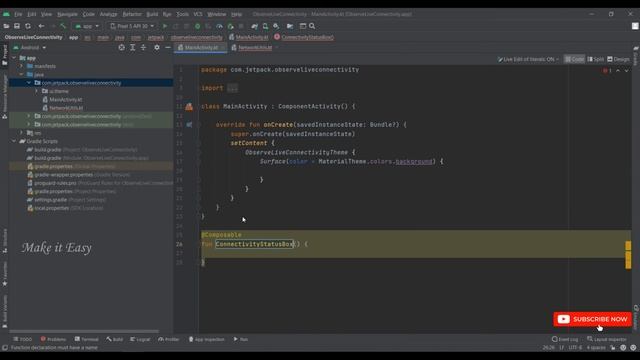 How to Implement Observe Live Connectivity in Jetpack Compose | Android | Kotlin | Make it Easy смотреть онлайн
