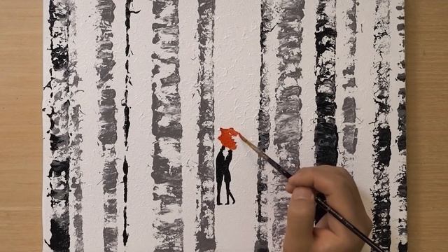 String Pull Painting / Red Umbrella / Creative Painting Technique смотреть онлайн