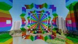 Радужный тоннель в городе. Восстановление зрения после работы за компьютером.