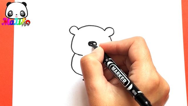 Как нарисовать МИШКУ с КЛУБНИКОЙ | Простые рисунки | How to draw a bear holding strawberry