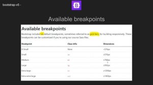 what are available breakpoints in bootstrap