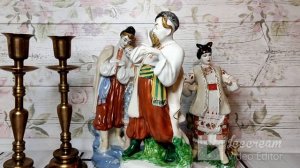 статуэтки одарка и карась.  фарфоровые статуэтки ссср#винтажнаямадам