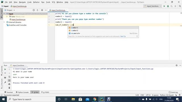 Input function in python