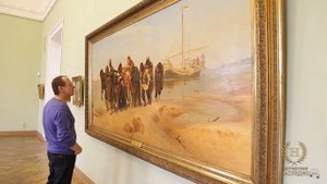 Художник мастерской «Наследие» рассказывает о написанной им копии картины «Бурлаки на Волге» Репина