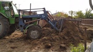 Чистим навоз на Т 40. Газ 53 турбо дизель возит навоз.