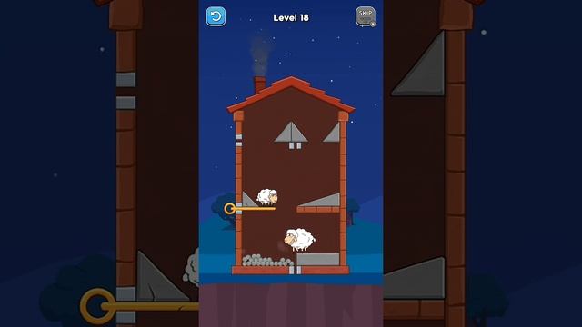 Hero Sheep level 18 -pin & pull save sheep  Android & iOS walkthrough #herosheep #trydra #savesheep