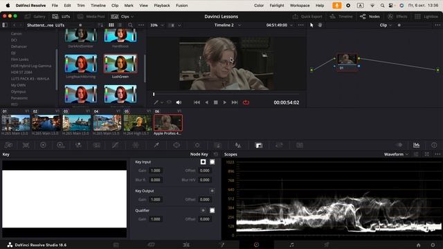 LUT в Davinci Resolve. Теория и практика.