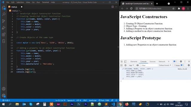 JavaScript Object Constructor Function & Prototype Property | Vanilla JavaScript | Learn JavaScript