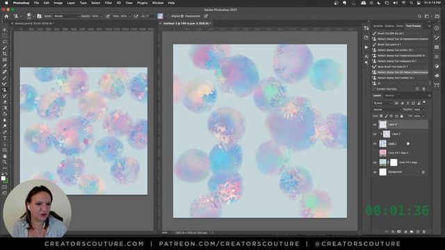 Create a fun opal inspired surface pattern design: 3 Minutes, 3 Brush Photoshop Tutorial смотреть онлайн