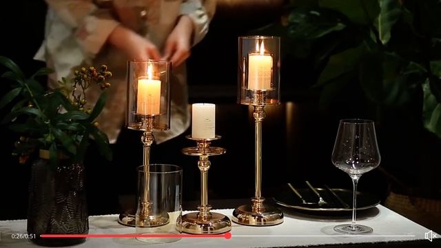 Металлический подсвечник «Гэтсби» от магазина “Good Things!” (OZON, WB), 29см, 34см и 39см. смотреть онлайн