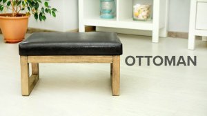 How to make a soft ottoman out of leather and wood