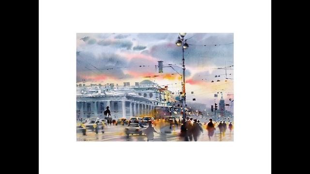 Городской пейзаж. Петебургские акварели Ольги Литвиненко