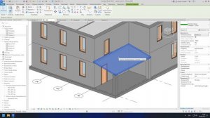 Построение односкатной крыши в ревите