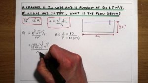 Manning’s equation to calculate the flow depth at a given discharge for a rectangular open channel