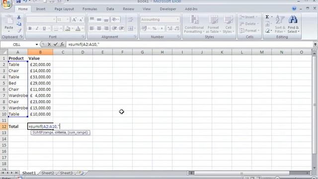 Use the SUMIF Function in Excel смотреть онлайн