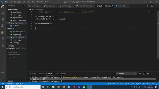 special syntax of for loop | Learn Python From Scratch 2020(PART-11)
