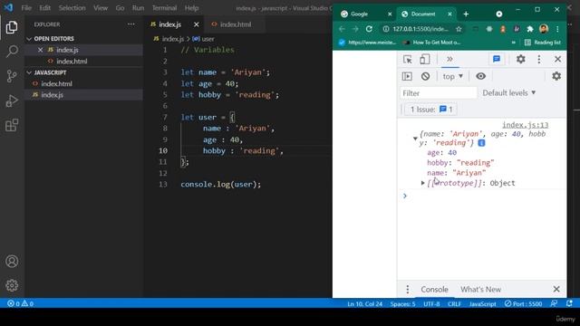 Reference types Object (Basics) in JS| Variables and Data Types | HackVenom